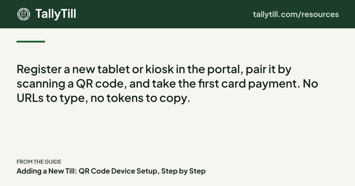 Share card: the excerpt, the guide title and the TallyTill logo
