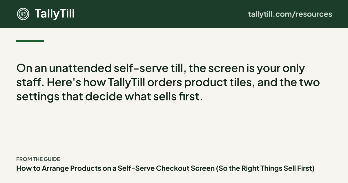 Share card: the excerpt, the guide title and the TallyTill logo