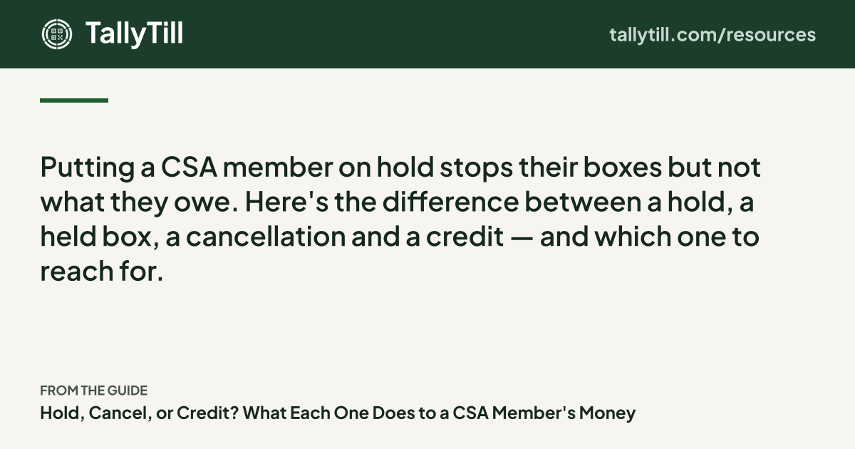 Share card: the excerpt, the guide title and the TallyTill logo