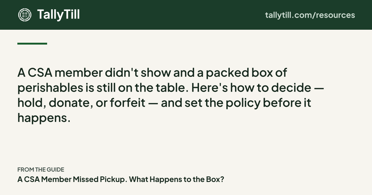 Share card: the excerpt, the guide title and the TallyTill logo