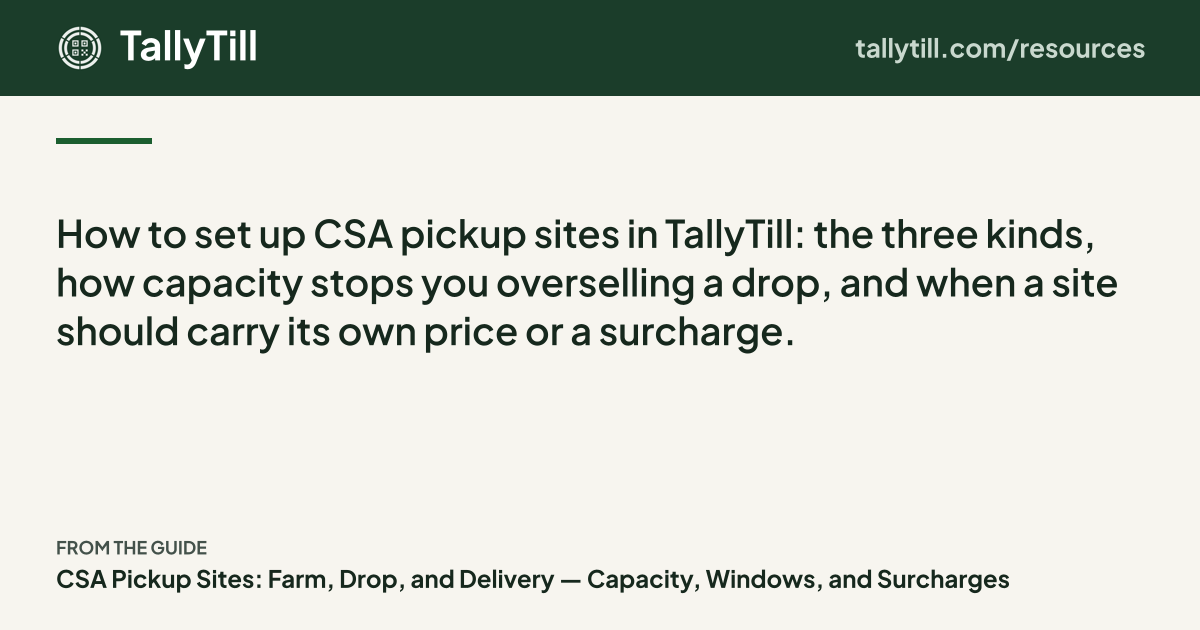 Share card: the excerpt, the guide title and the TallyTill logo
