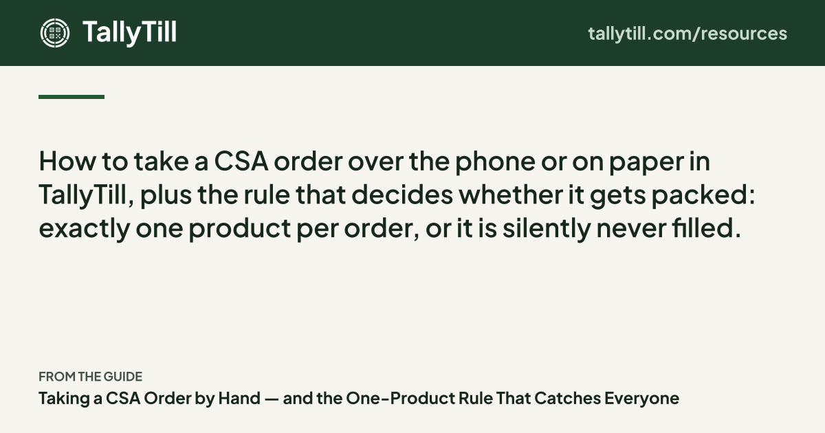 Share card: the excerpt, the guide title and the TallyTill logo