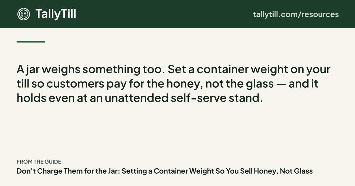 Share card: the excerpt, the guide title and the TallyTill logo