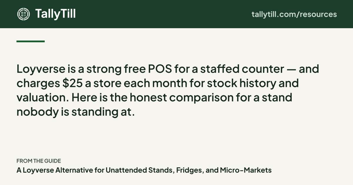 Share card: the excerpt, the guide title and the TallyTill logo