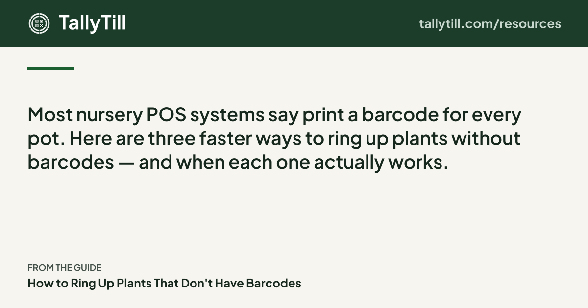 Share card: the excerpt, the guide title and the TallyTill logo