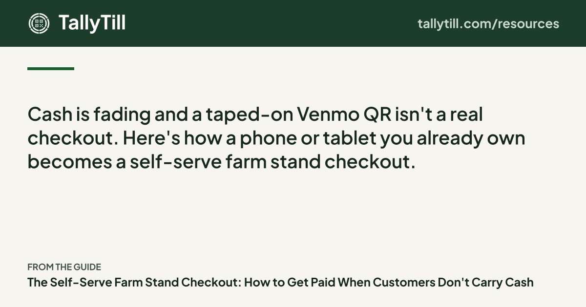 Share card: the excerpt, the guide title and the TallyTill logo