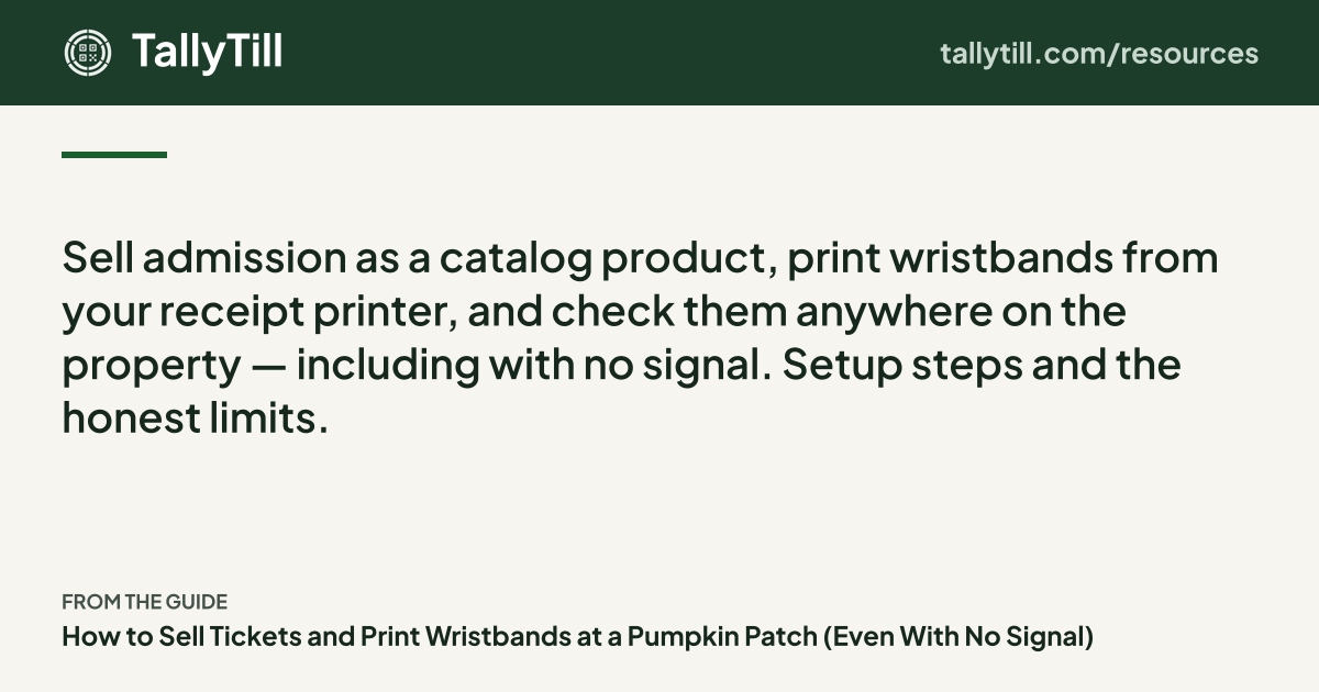 Share card: the excerpt, the guide title and the TallyTill logo