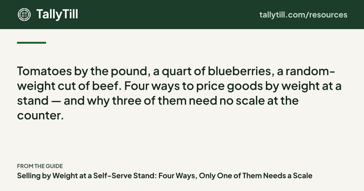 Share card: the excerpt, the guide title and the TallyTill logo
