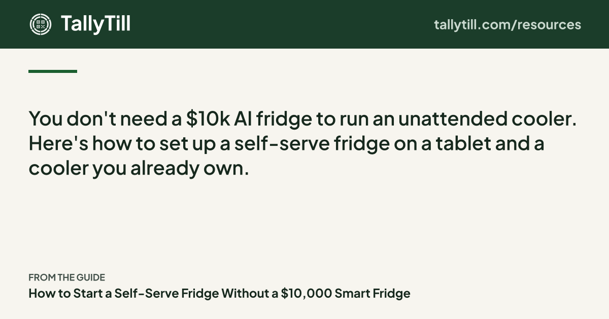 Share card: the excerpt, the guide title and the TallyTill logo