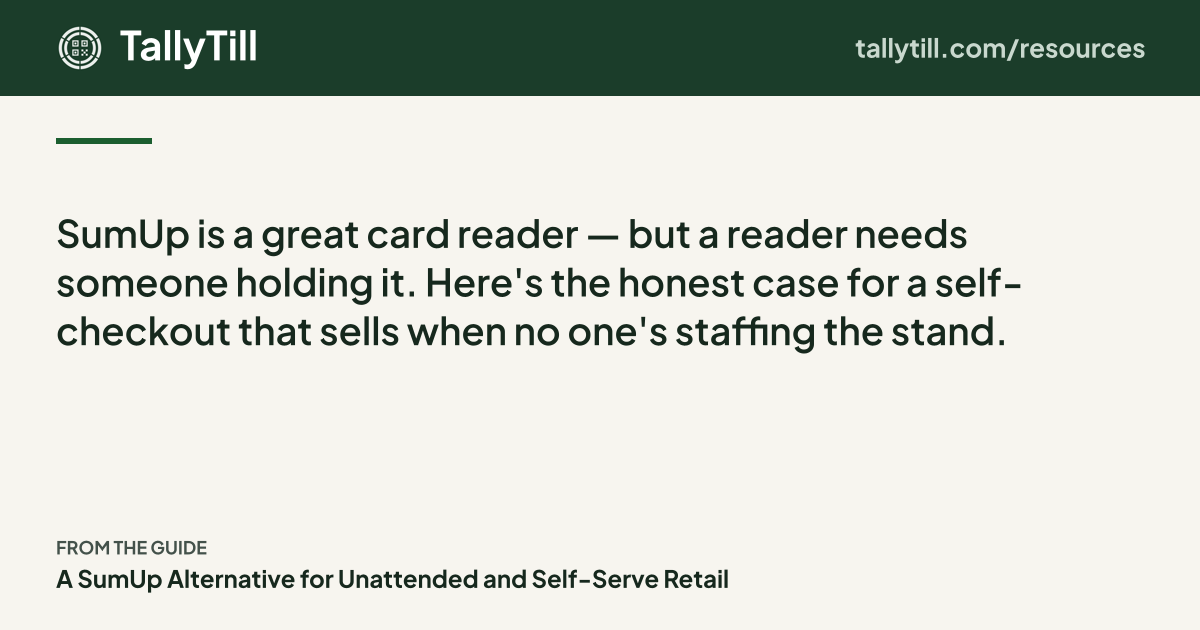 Share card: the excerpt, the guide title and the TallyTill logo