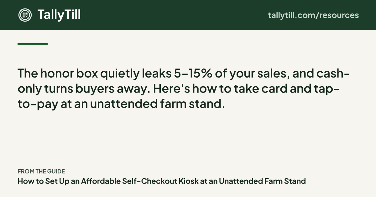 Share card: the excerpt, the guide title and the TallyTill logo