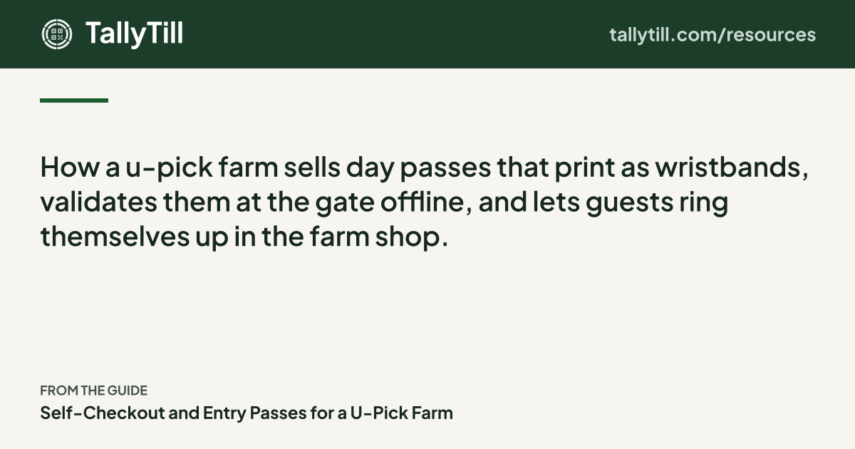 Share card: the excerpt, the guide title and the TallyTill logo